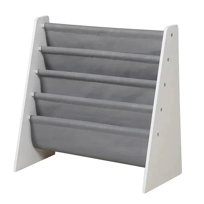 Dječija Polica za Knjige i Igračke, Organizator, Sekcija, Biblioteka za Dječiju Sobu - WHITE/GREY