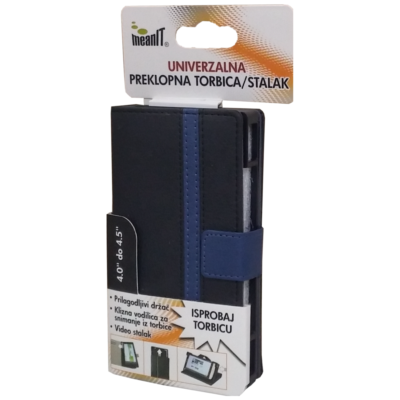 MeanIT Torbica/stalak, univerzalna, preklopna, 4-4.5",crno/plava - TUS1
