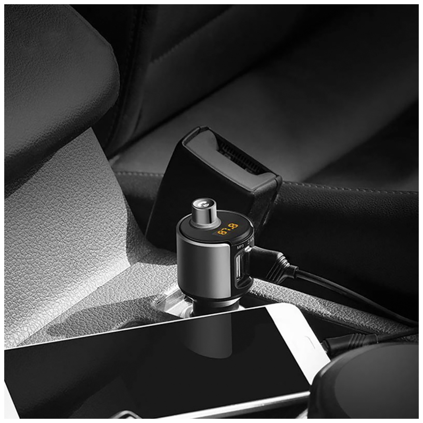 hoco. FM modulator, BT handsfree, 12 V/24 V, 2 x USB 2,4 A - E19 Smart, BT, FM, Charger