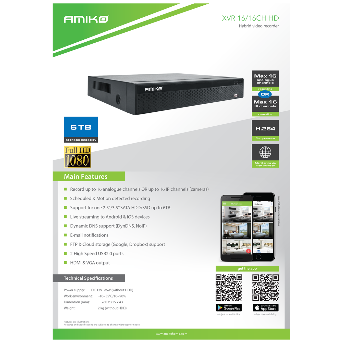 Amiko Home 16 kanalni snimač za video nadzor - XVR 16/16CH HD DVR