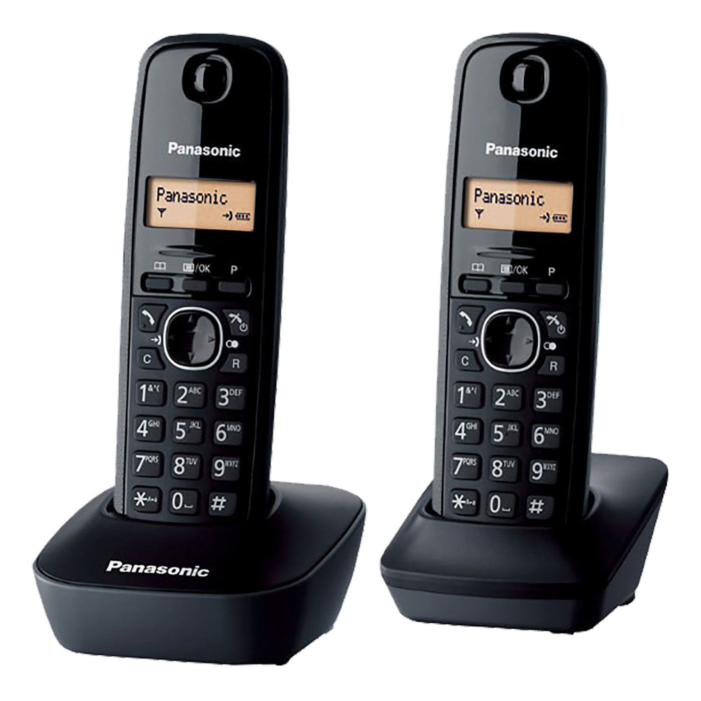 Panasonic Telefon bežični, DUO DECT, 1.25" LED display, crna boja - KX-TG1612FXH