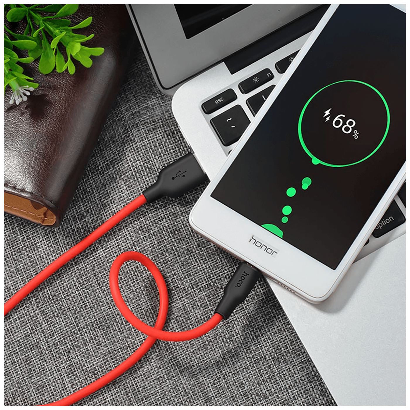 hoco. USB kabl za smartphone,silikonski,1.2 met,2 A, crno/crvena - X21 Silicone Micro USB, Black/Red