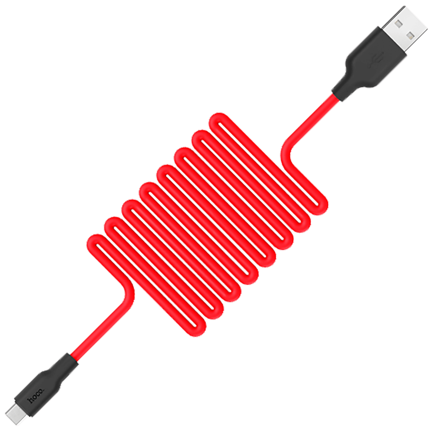hoco. USB kabl za smartphone,silikonski,1.2 met, 2 A,crno/crveni - X21 Silicone USB type C, Black/Red