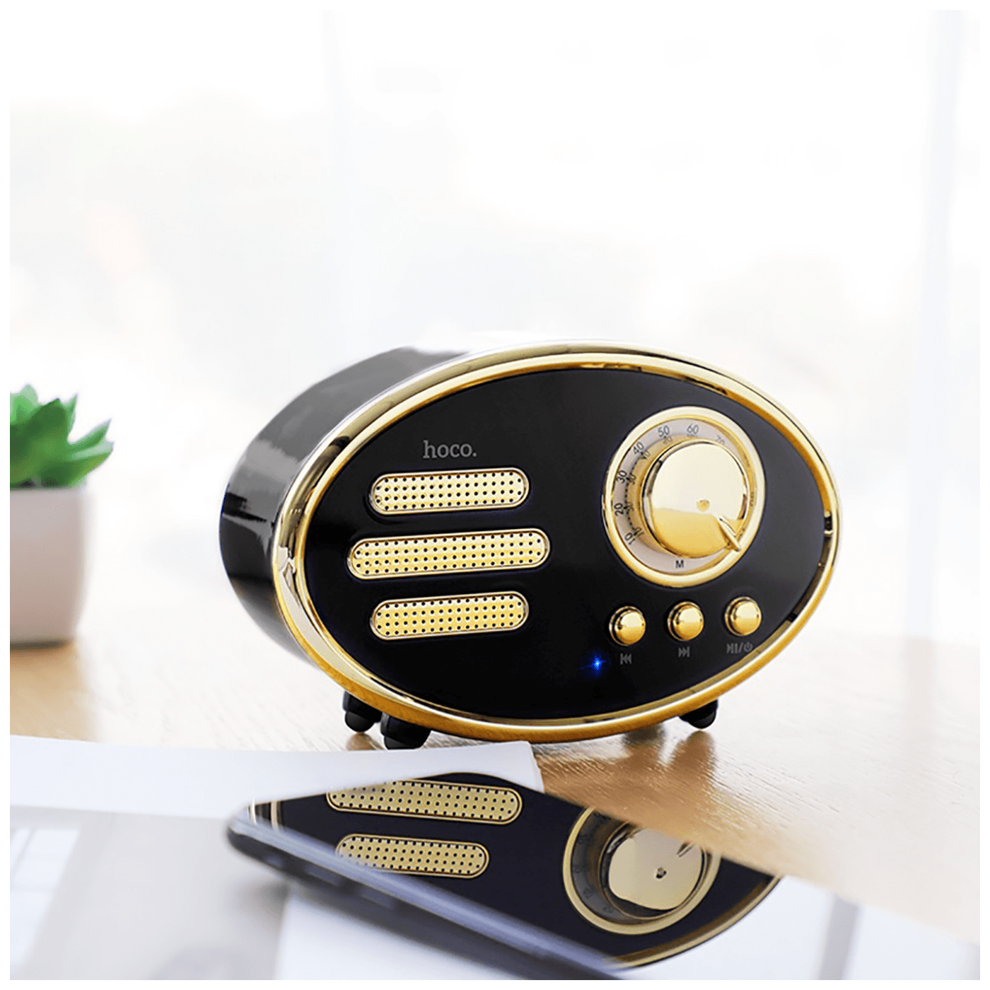 hoco. Zvučnik bežični, Bluetooth,retro, 1200 mAh, 5 h, 5 W, crna - BS25 Time, Bluetooth, retro, black