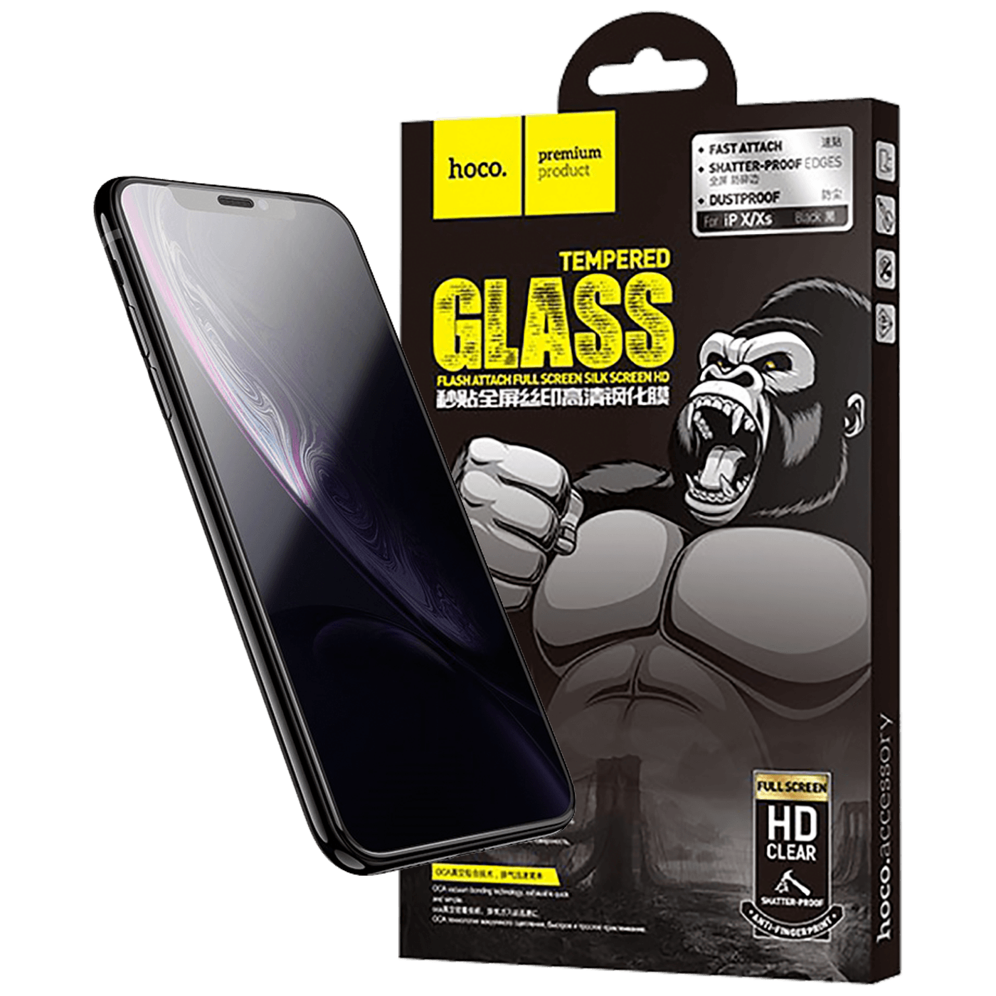 hoco. Zaštitno staklo za iPhone X / Xs - G1 - Flash attach
