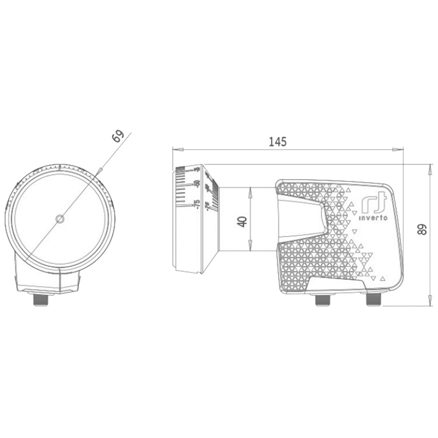 Inverto LNB Twin, šum 0,3dB, Home Pro, DVB-S2 ( HD - UHD ) - IDLH-TWL410-HMPRO-OPN