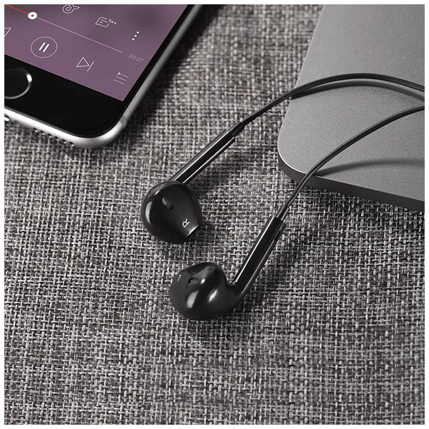 hoco. Slušalice sa mikrofonom, 3.5 mm, dužina kabela 1.2 met, crna - M55 Memory sound Black