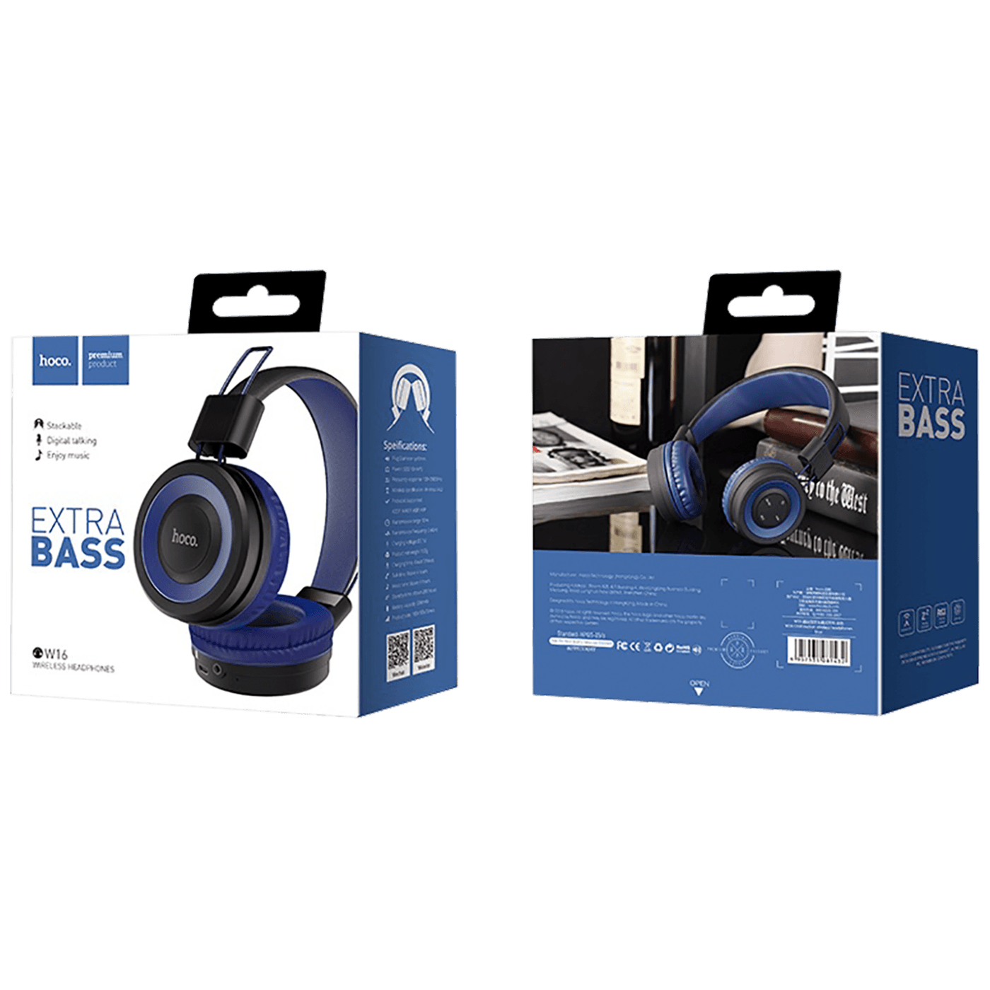 hoco. Slušalice bežične / žične, Bluetooth/ 3.5 mm, plava - W16 Cool motion Blue