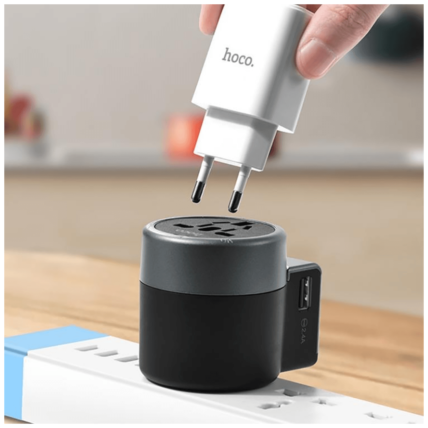 hoco. Punjač Travel, univerzalni, EU/UK/US/AU, 2 x USB,2.5 A - AC4 Dual port rotating charging
