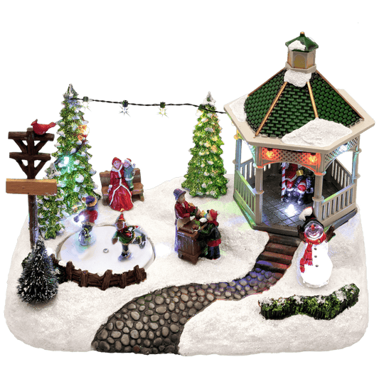 home Dekorativna LED rasvjeta,  diorama, klizalište sa djecom - DRM 11