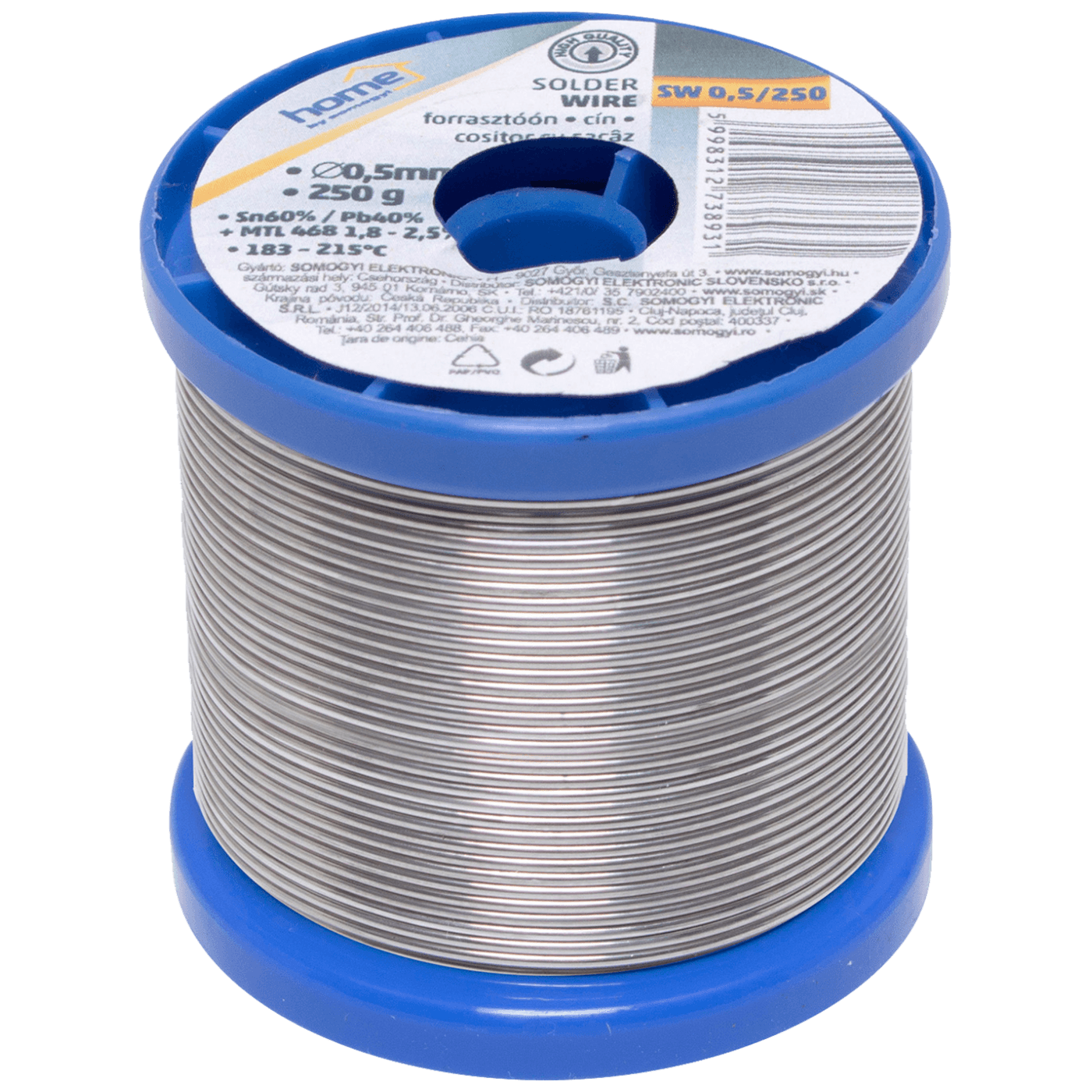 SMA Tinol za lemljenje, Ø 0.5 mm, 250g - SW 0.5 /250