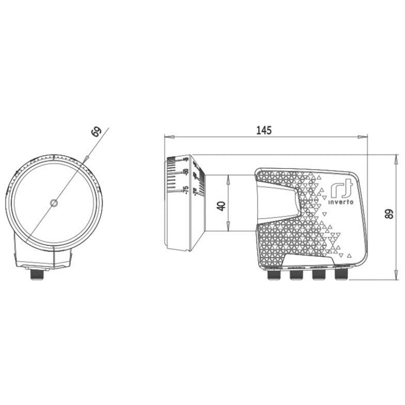 Inverto LNB Quad, šum 0,3dB, Home Premium, DVB-S2 ( HD - UHD ) - IDLP-QDL410-PREMU-OPN