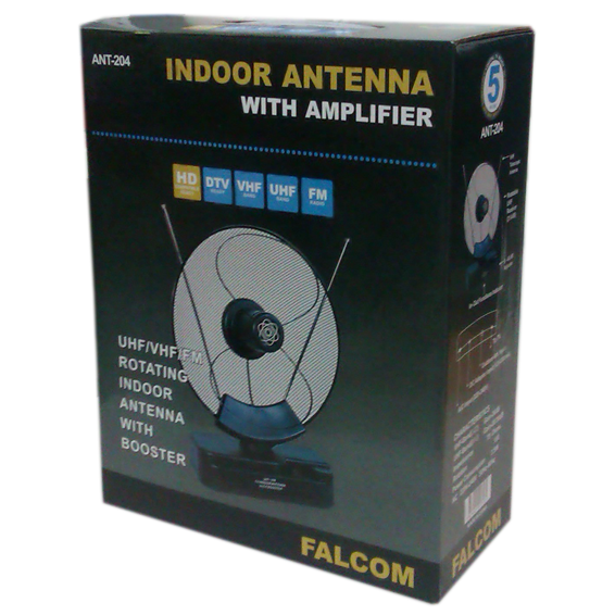 Falcom Antena sobna sa pojačalom, UHF/VHF, crna - ANT-204