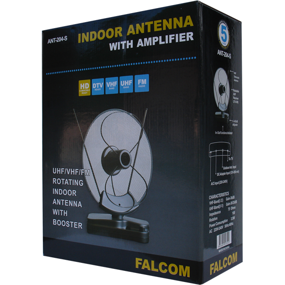 Falcom Antena sobna sa pojačalom, UHF/VHF, srebrna - ANT-204S