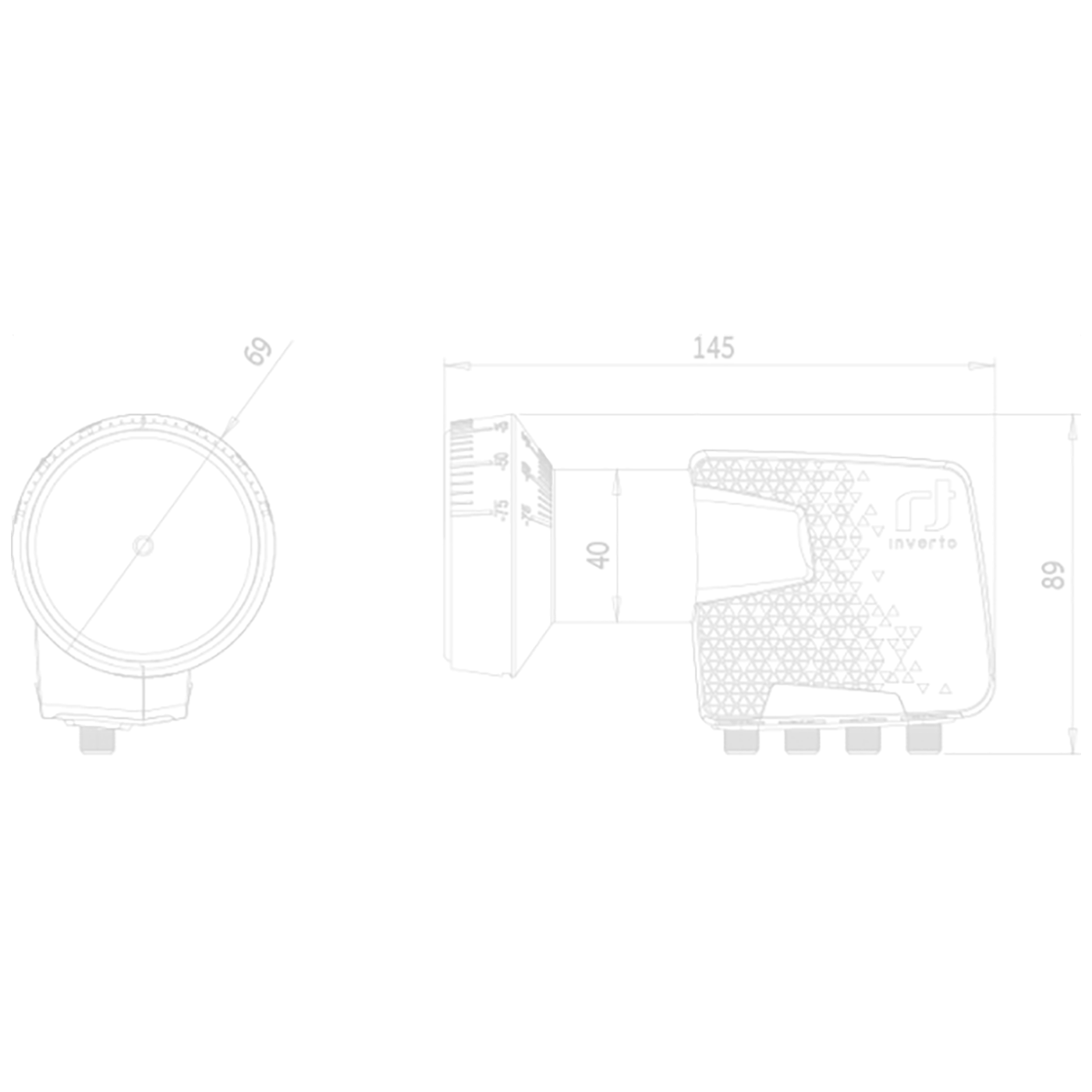 Inverto LNB Quattro, šum 0,2 dB, DVB-S2 ( HD - UHD ) - IDLP-QTL410-PREMU-OPN