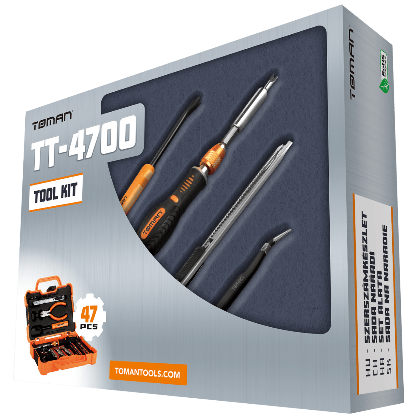 Toman Set alata, mobilni montažni komplet, 47 kom. - TT-4700