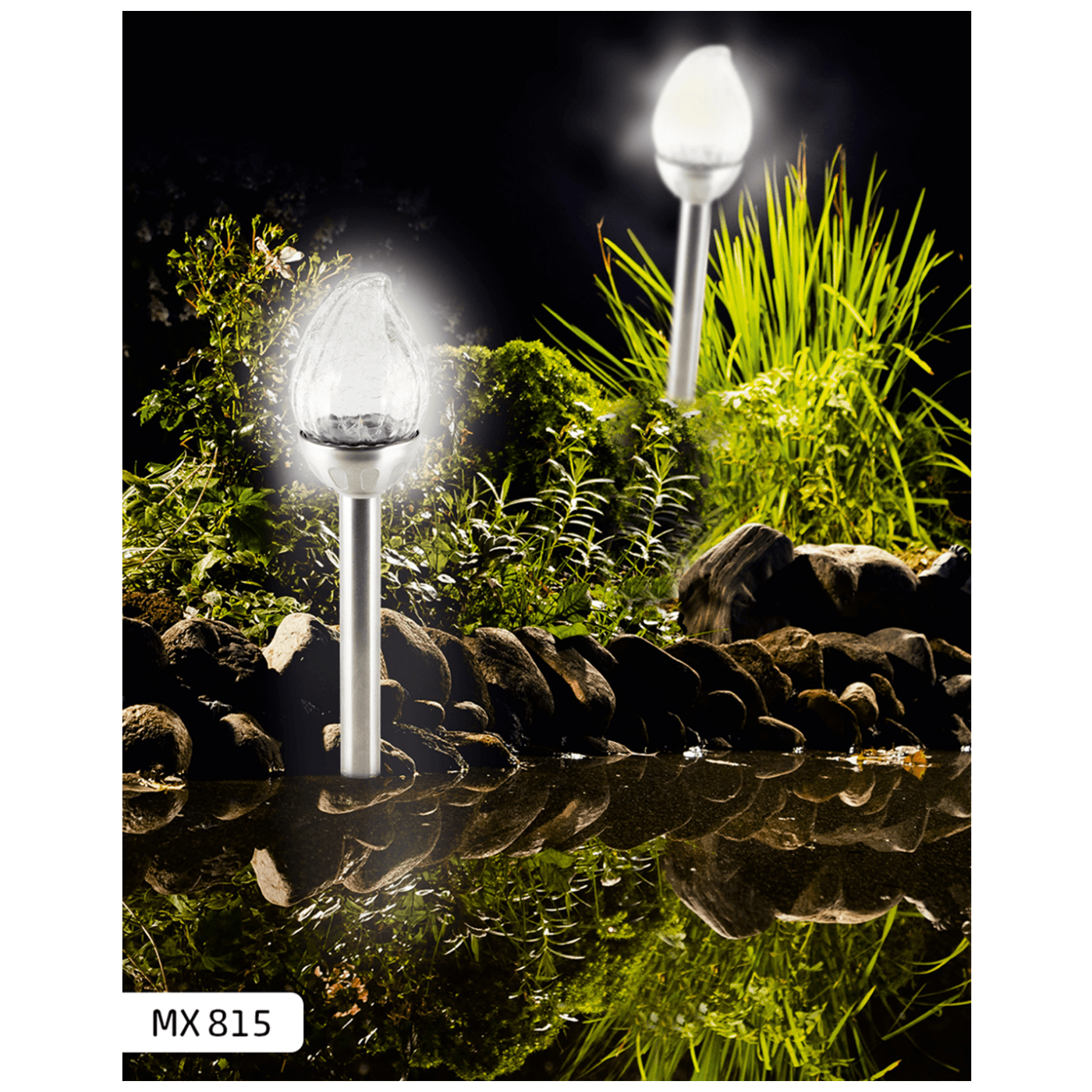 home Solarna vrtna LED lampa, metal / staklo - MX 815