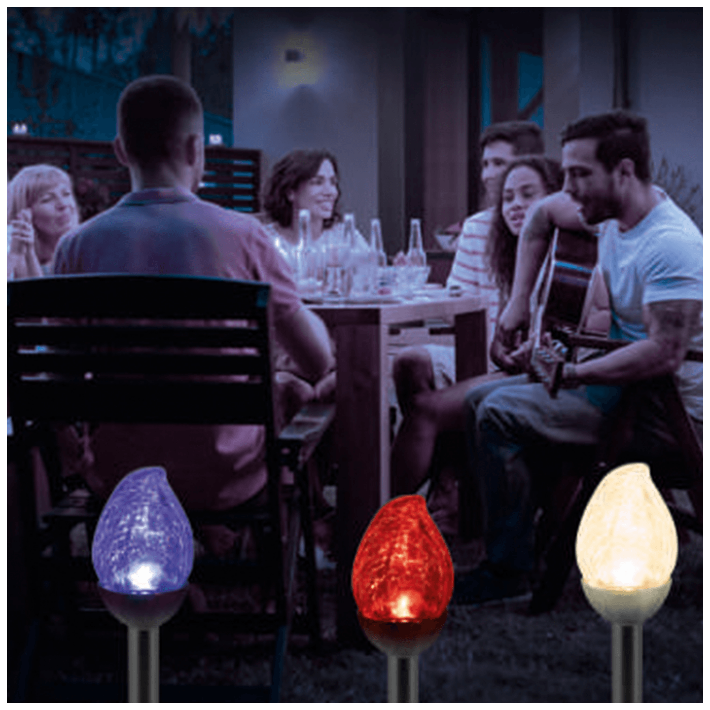 home Solarna vrtna LED lampa, metal / staklo - MX 815