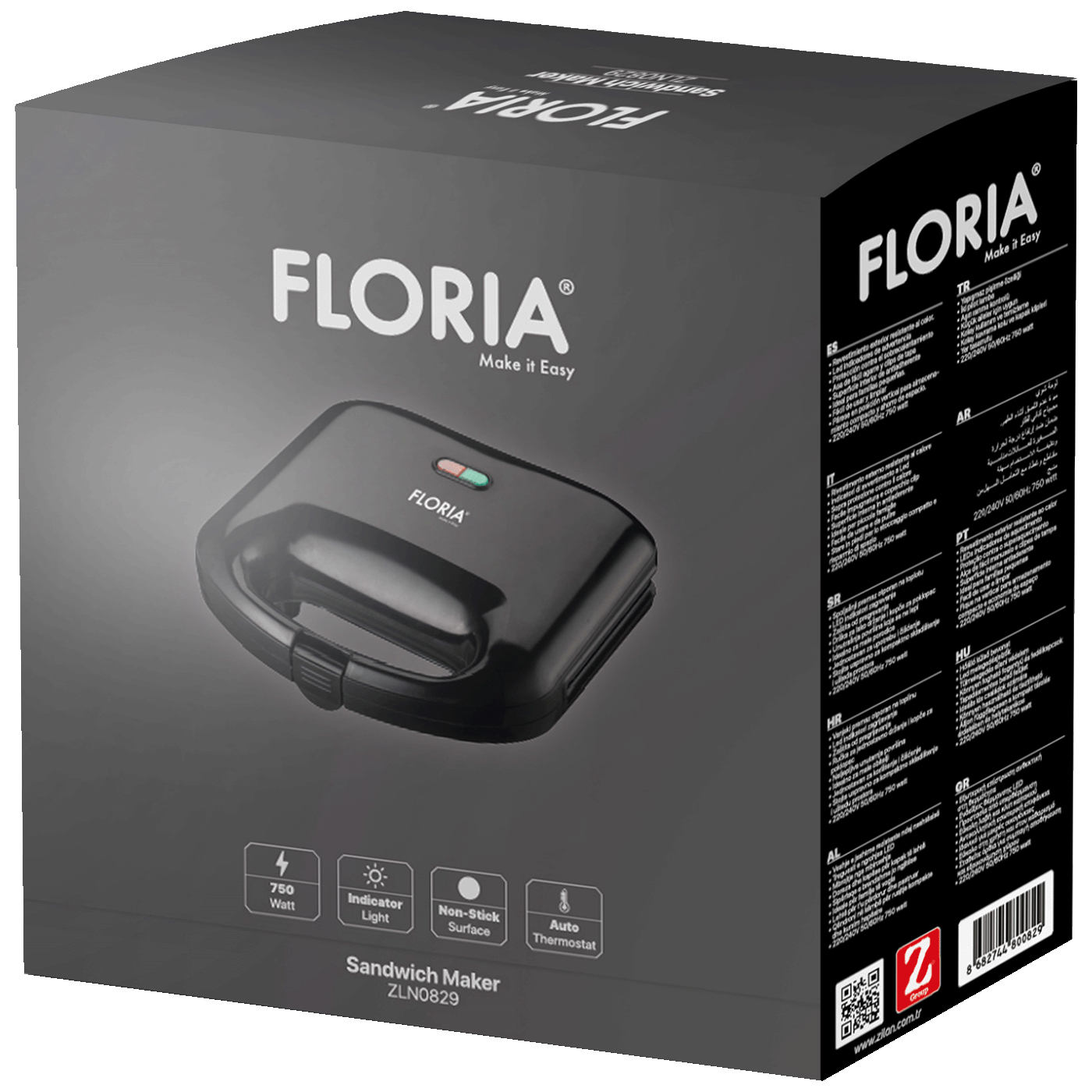 Floria Toster, LED indikator, 750 W - ZLN0829