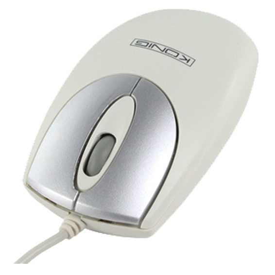 Konig Miš optički, 1000dpi, USB i PS/2, boja bijela - CMP-MOUSE 60WHI