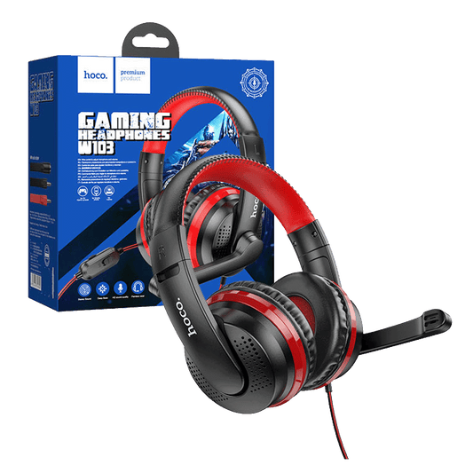 hoco. Slušalice sa mikrofonom, gaming, 3.5 mm, crvena - W103 Magic tour, Red