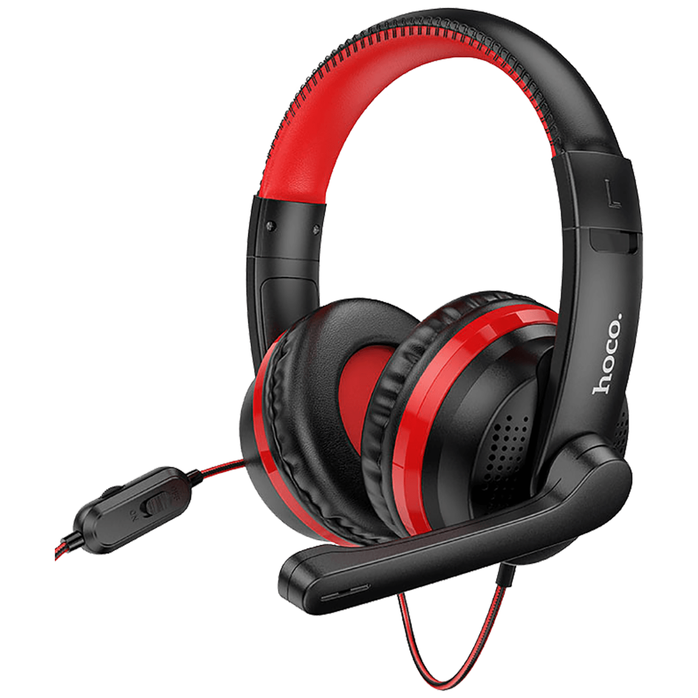 hoco. Slušalice sa mikrofonom, gaming, 3.5 mm, crvena - W103 Magic tour, Red