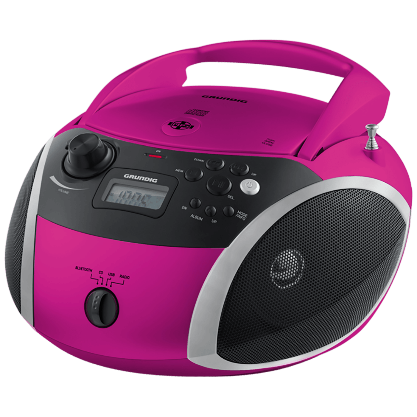 Grundig Radio prijemnik, CD player, Bluetooth - GRB 3000 BT Pink / Srebrena