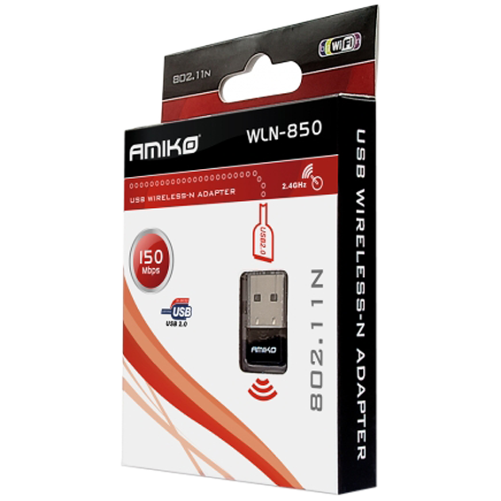 Amiko Wi-Fi mrežna kartica, USB, 2.4 GHz, 150 Mbps - WLN-850