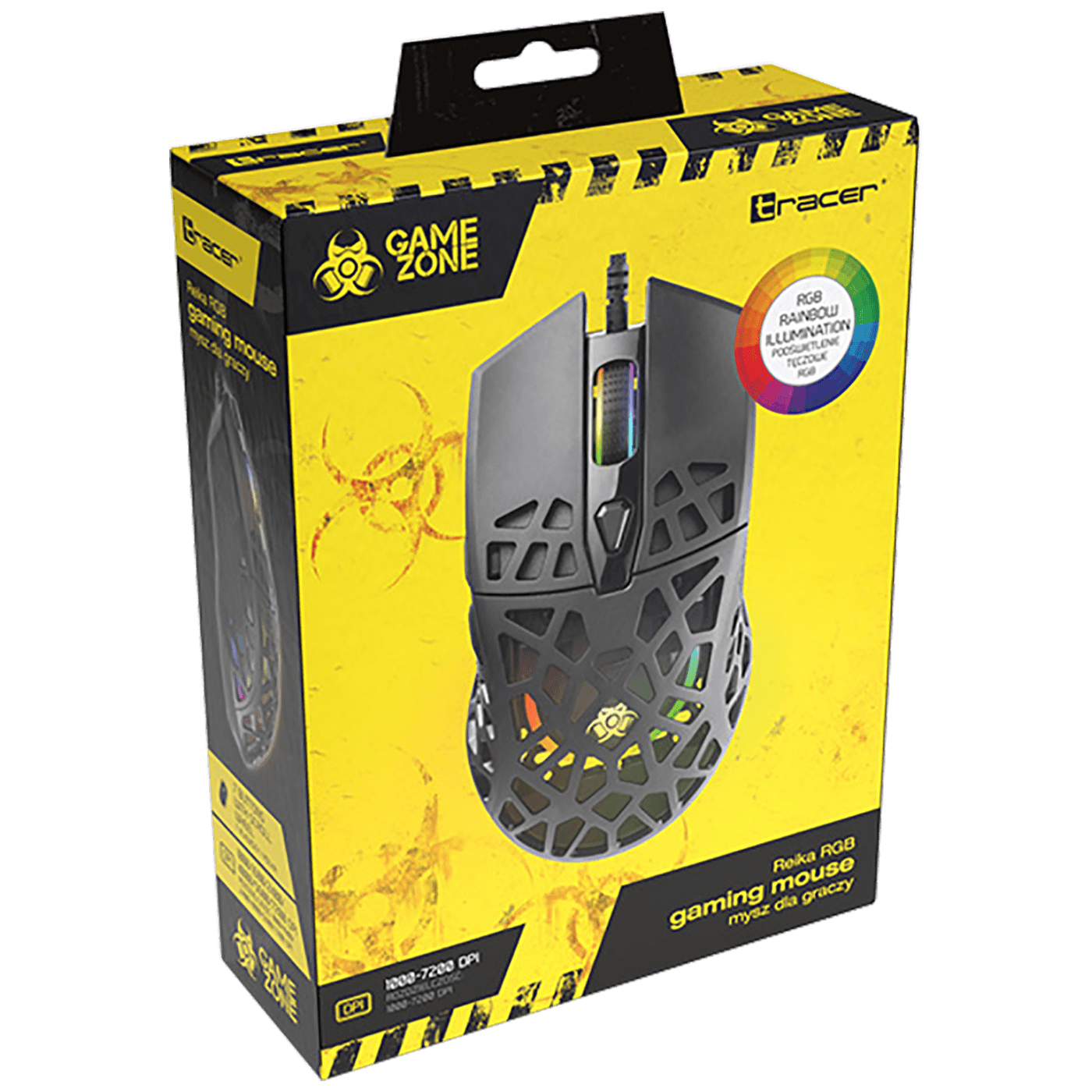 Tracer Miš optički, gaming, 7200 dpi, RGB, USB - GAMEZONE REIKA RGB