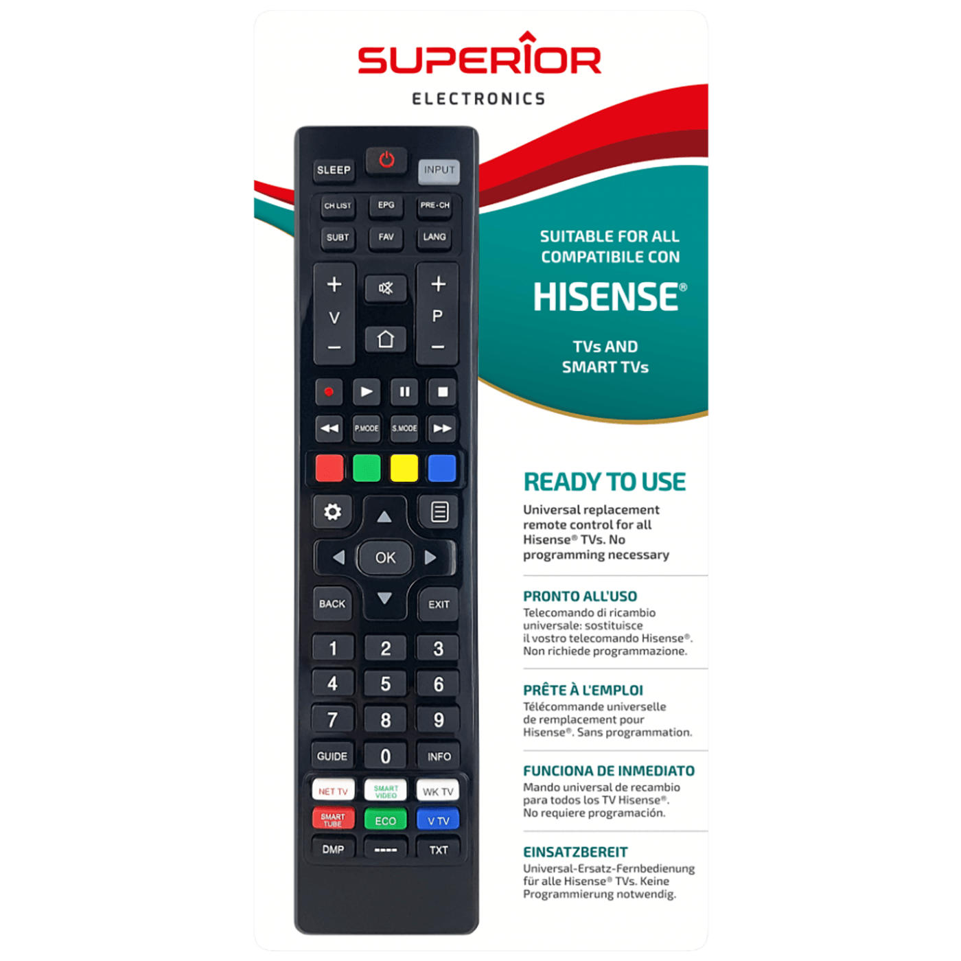 Superior Daljinski upravljač za Hisense TV i Smart prijemnike - RC HISENSE