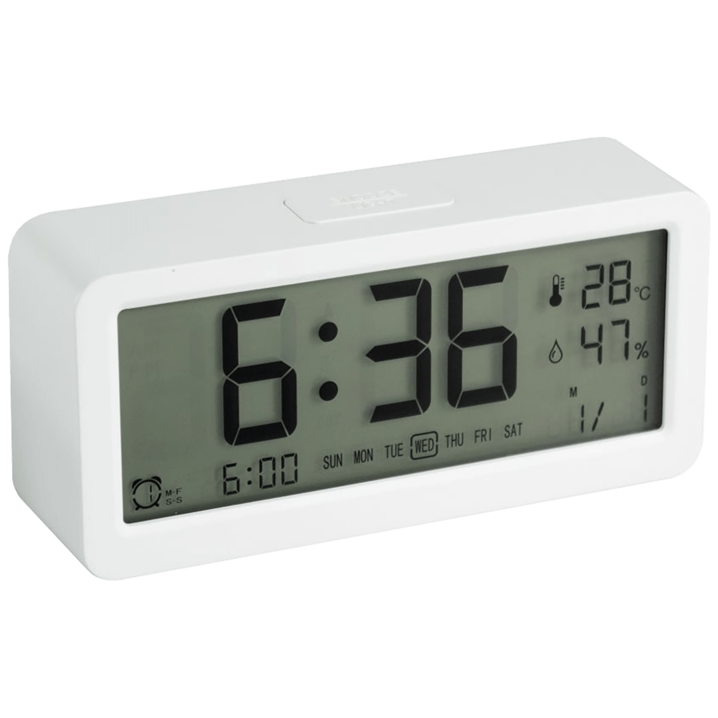 MeanIT Sat sa alarmom, termometrom i mjerenjem vlažnosti - A1