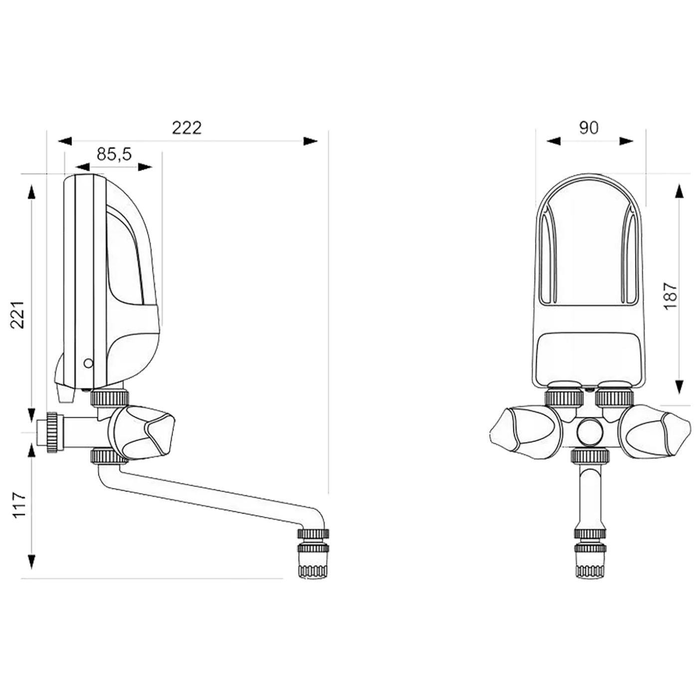 Dafi Zidna česma za brzo zagrijavanje vode, 3.7 kW - 03130