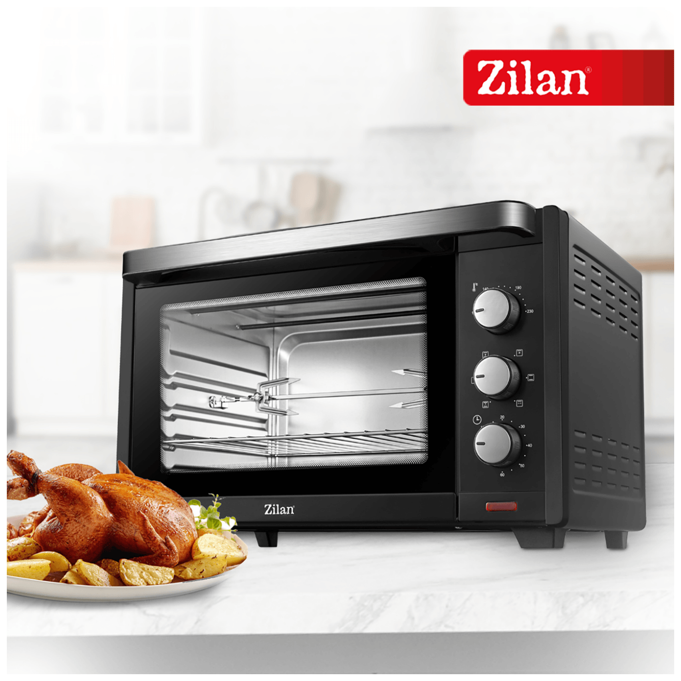 Zilan Mini pećnica sa grillom, zapremina 45 l, 2000 W, crna - ZLN1024