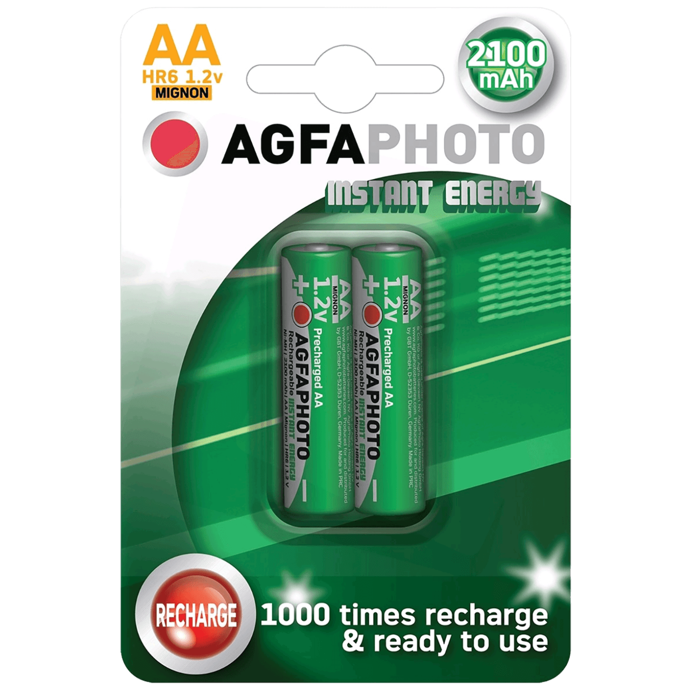 Agfa Punjiva baterija, AA, 1.2 V, 2100 mAh, blister 2 kom. - R2U B2