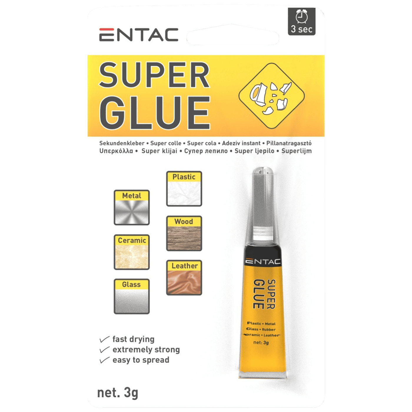 Entac Trenutno ljepilo, univerzalno, 3 g - Superglue 3g B1