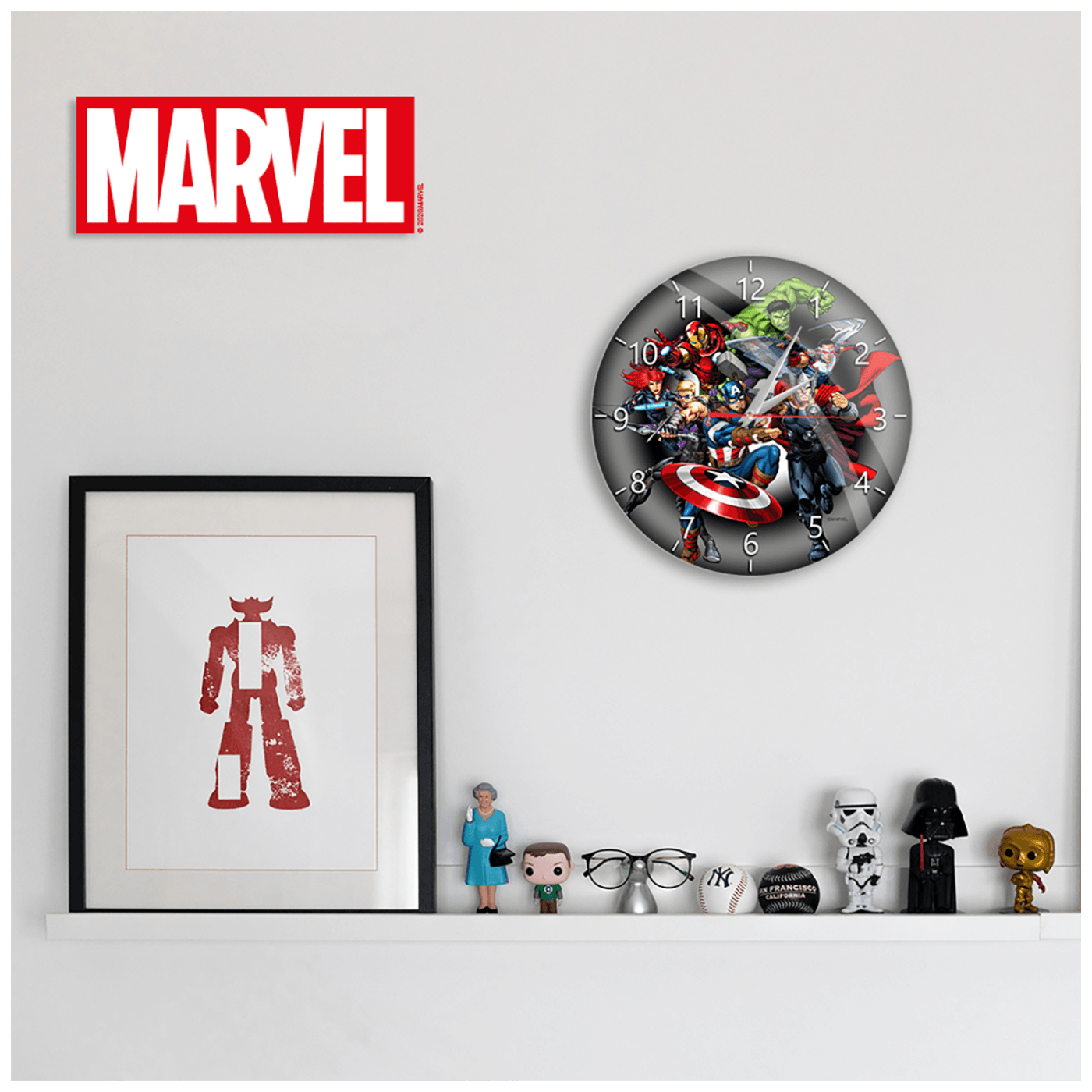 Marvel Zidni sat, Marvel Avengers - Wall Clock Glossy Avengers 003