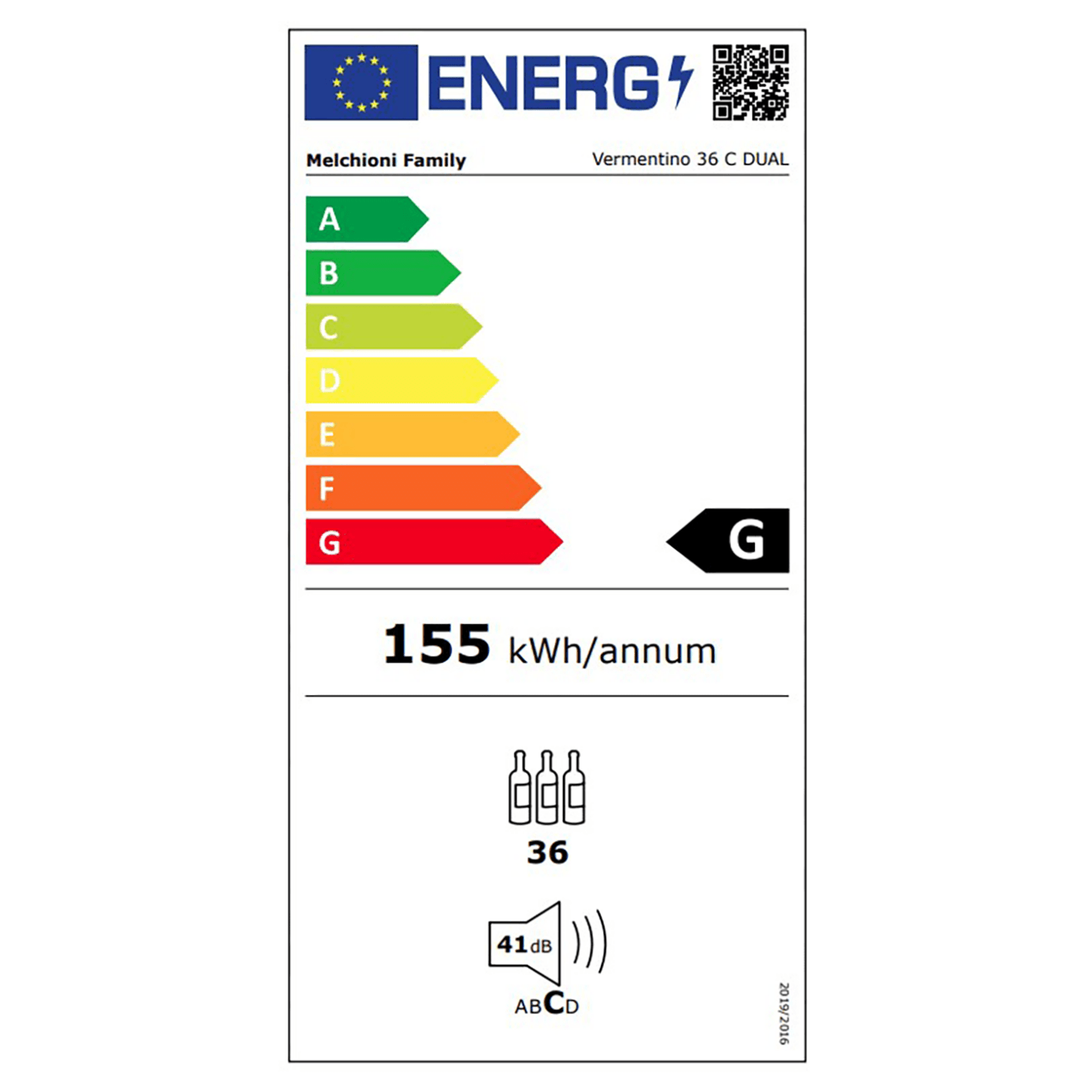 MELCHIONI family Rashladna vinska vitrina, zapremina 103 lit - VERMENTINO 36 C DUAL