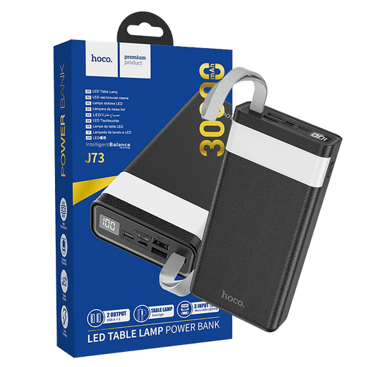 hoco. Punjač prijenosni sa lampom, Hoco j73, 30000mAh, 2A / 2A - J73 Powerful, Black