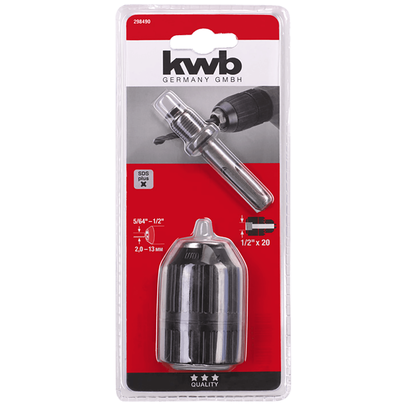 kwb Stezna glava 13mm brzostezna sa adapterom za SDS PLUS - 298490