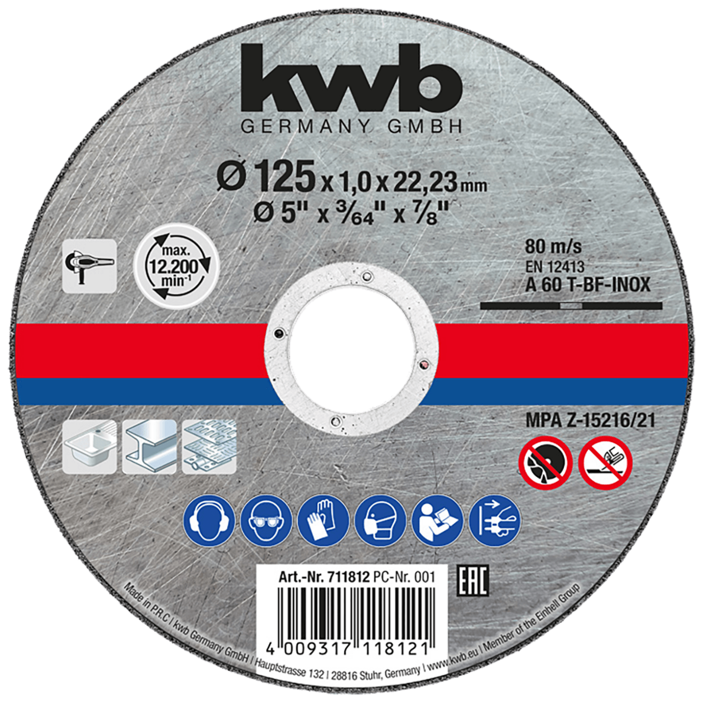 kwb Rezna ploča za INOX 125 x 1.0 mm - 711812