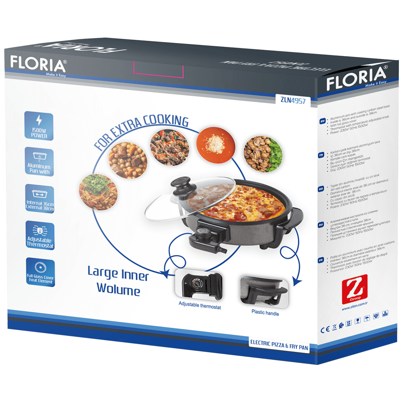 Floria Pizza pekač, promjer 36 cm / 38 cm, 1500 W - ZLN4957