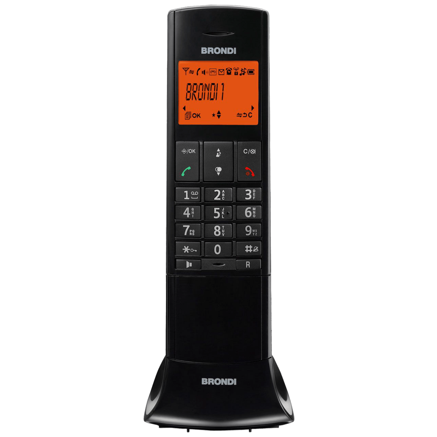 Brondi Telefon bežični, alfanumerički display, DECT GAP - Lemure, Black