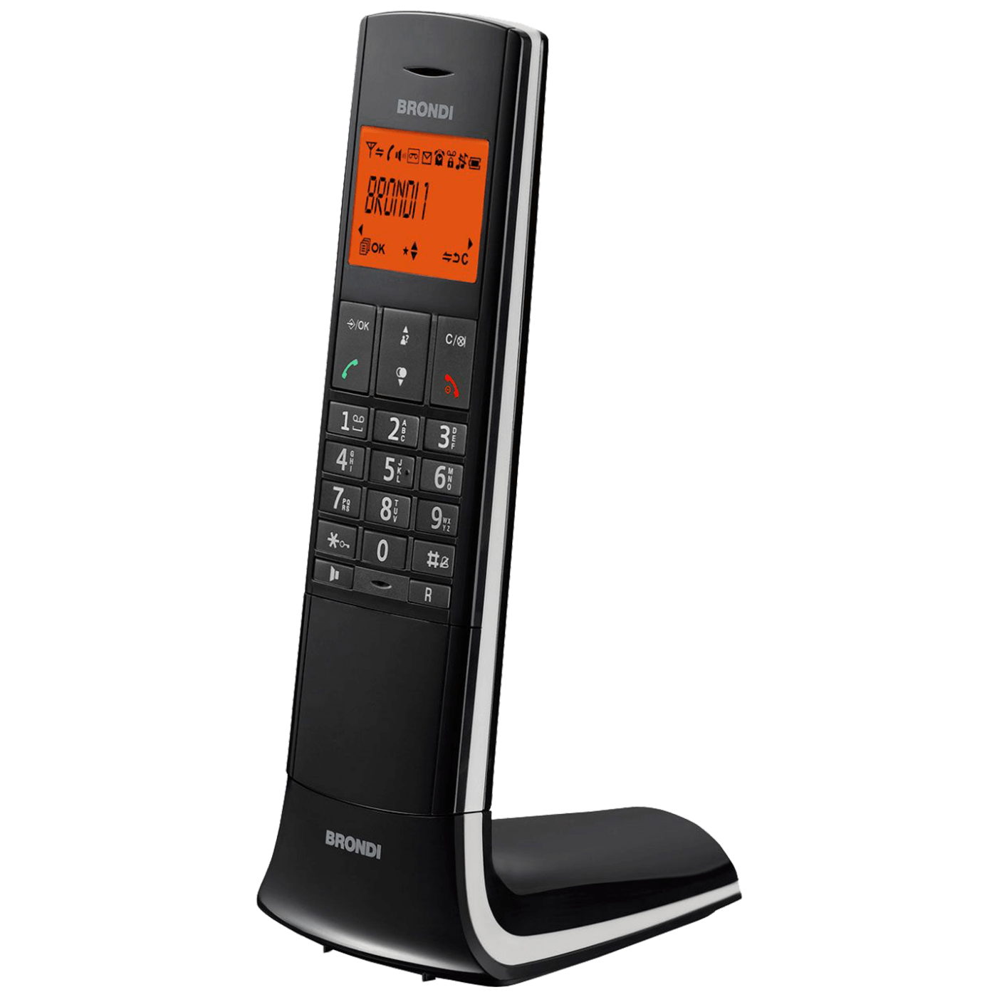 Brondi Telefon bežični, alfanumerički display, DECT GAP - Lemure, Black