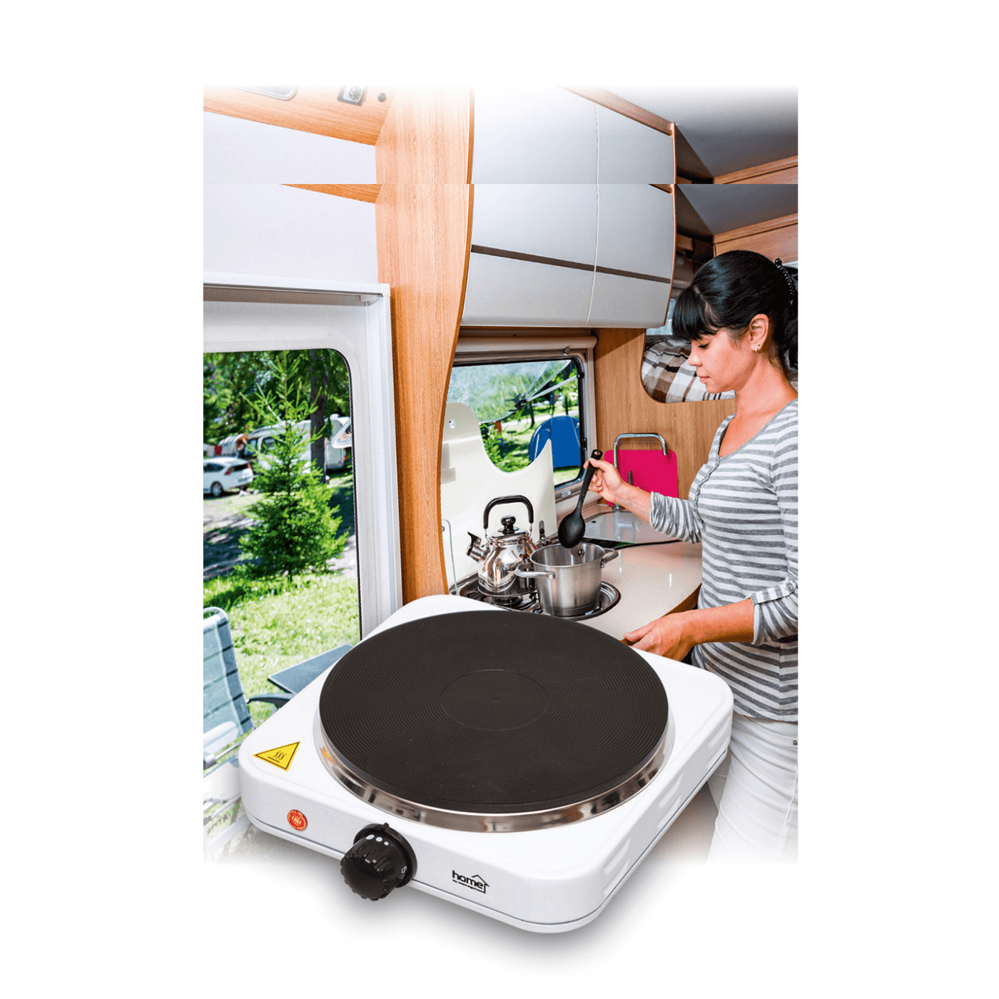 home Električno kuhalo, 1 ploča - 18 cm, 1500 W, bijela - HG R 01/WH