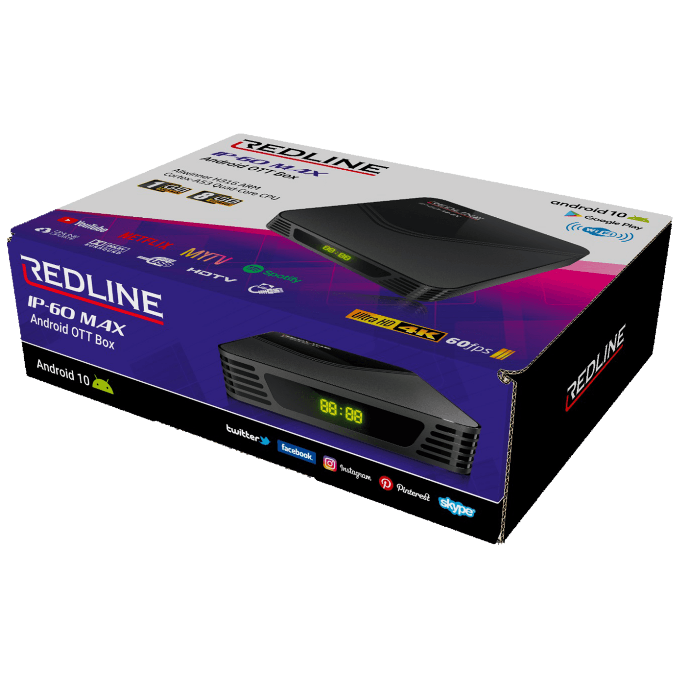 REDLINE Prijemnik IPTV@Android, 4K, 1 / 8 GB, USB, WiFi - IP-60 Max