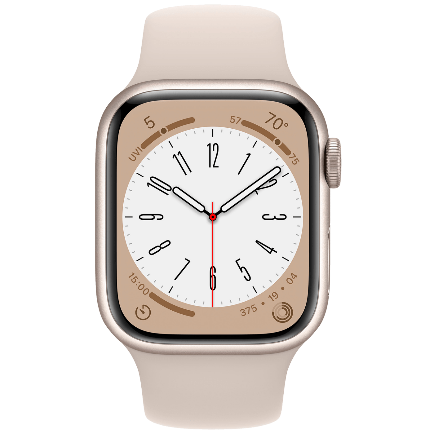 Apple Pametni sat, 1.69" LTPO OLED zaslon, vodootporan BT, WiFi - Watch Series 8 GPS 41mm Starlight