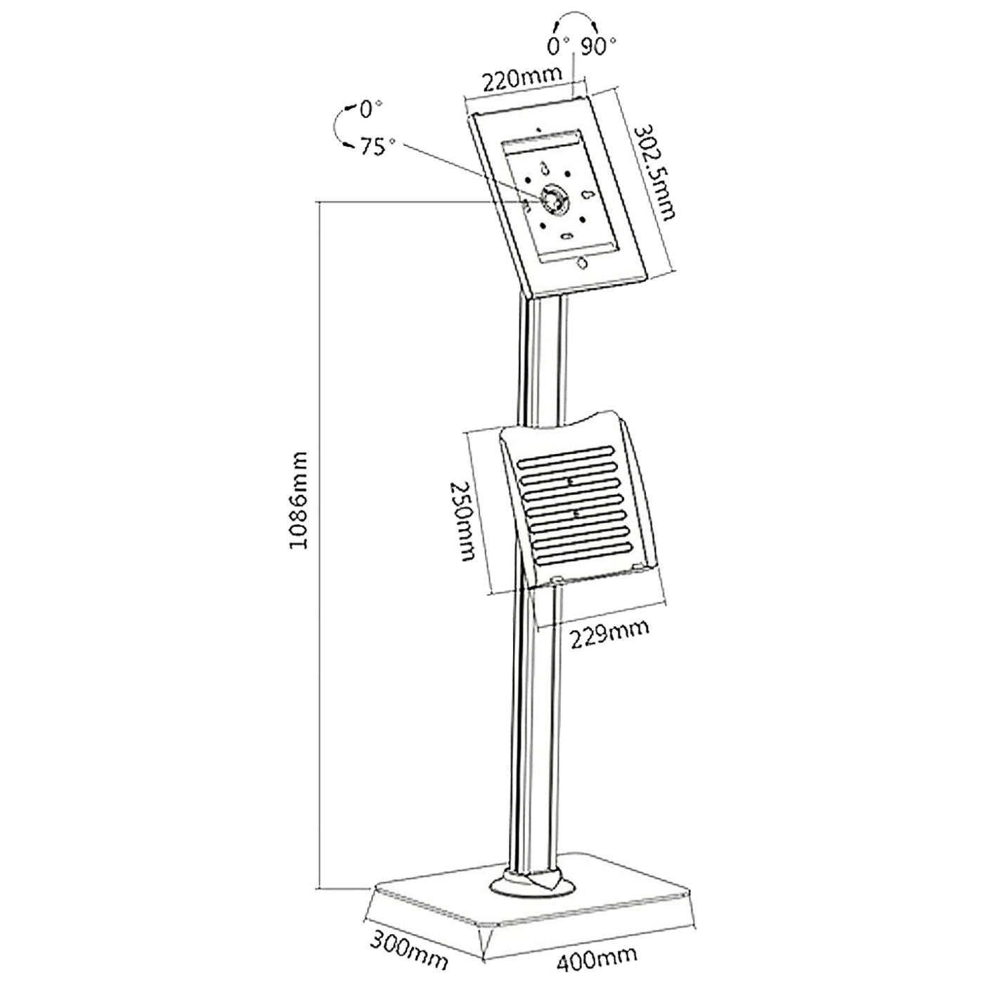 Maclean Stalak za tablet, držač za brošure, Anti-theft - MC-724