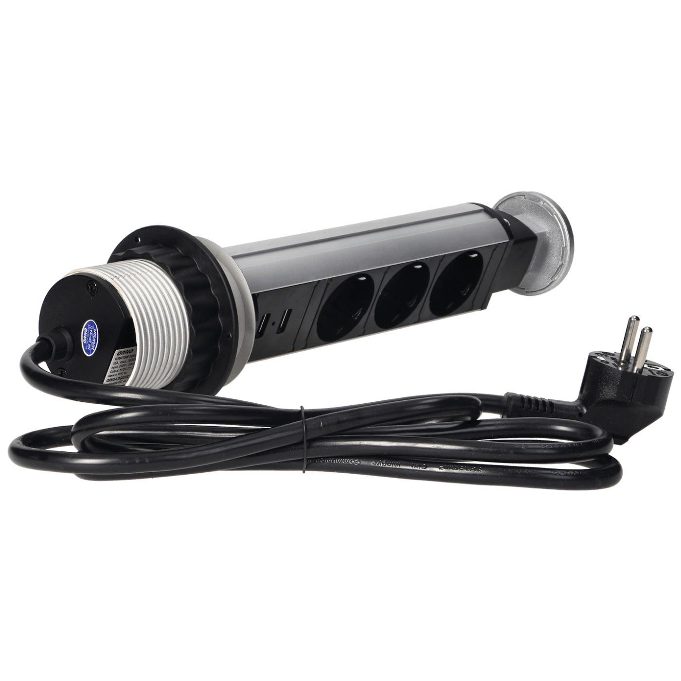 Orno Produžni kabel sa 3 x Schuko utičnice + 2 x USB, ugradbena - OR-AE-1349(GS)