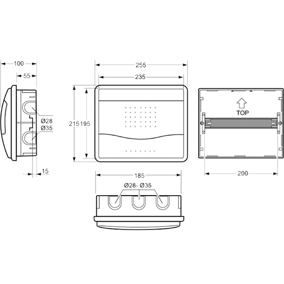 Famatel Kutija za osigurače podžbuk, 8/10 osigurača, providna, IP40 - 3508-F-M-KP/8-10