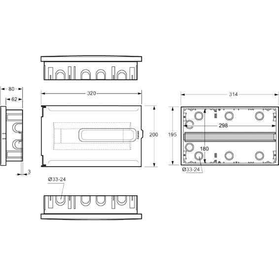 Famatel Kutija za osigurače rigips, 12 osigurača, bijela, IP40 - 3314-F-KR/12